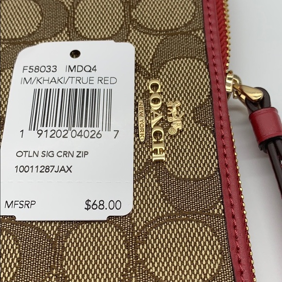 COACH Double Corner Zip Wristlet In Signature Canv - Picture 8 of 8
